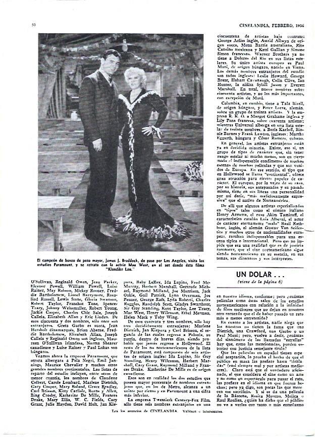 LAMINA 35080: James J. Braddock con Mae West