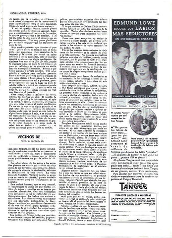 LAMINA 35077: Publicidad de Tangee con Edmund Lowe