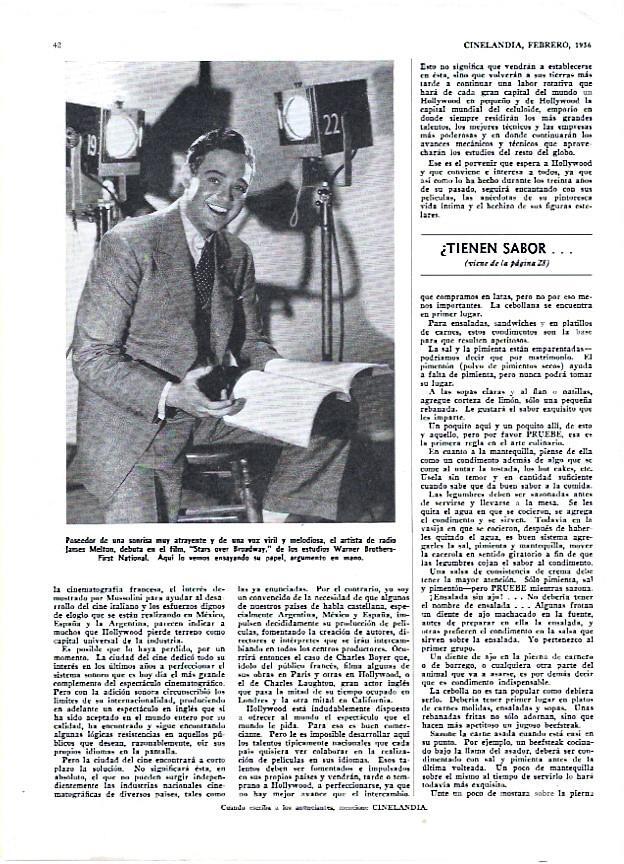 LAMINA 35076: James Melton en Stars over Broadway