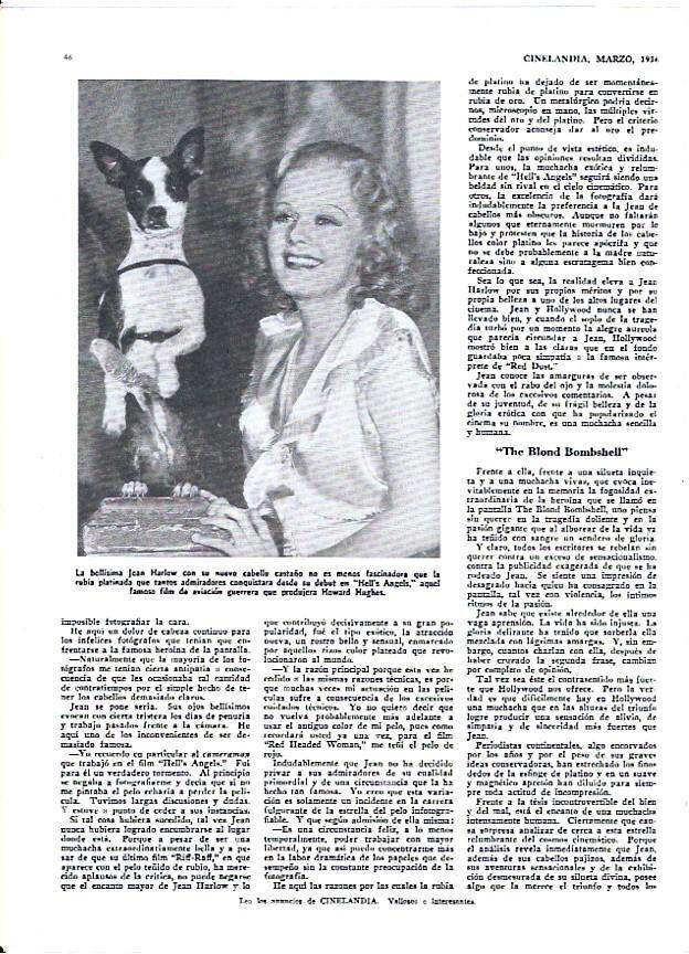 LAMINA 35049: Jean Harlow con el pelo castaño