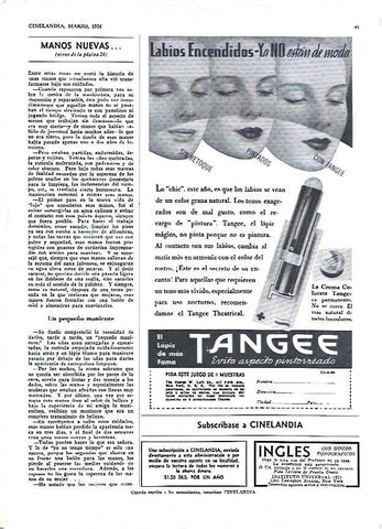 LAMINA 35047: Publicidad pintalabios Tangee