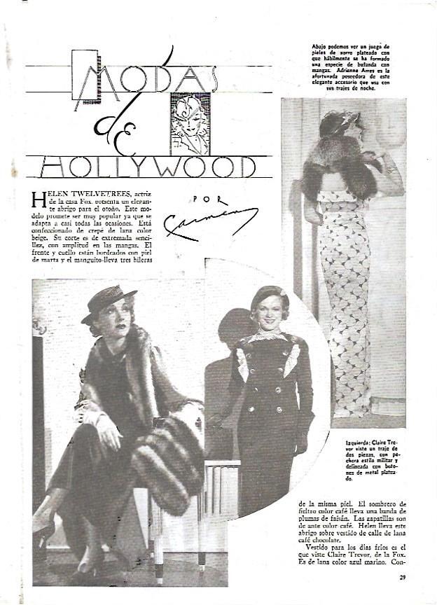 LAMINA 35017: Modas de Hollywood con Adrienne Ames, Helen Twelvetrees y Claire Trevor