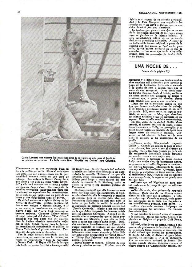 LAMINA 35007: Carole Lombard en Orchids and Onions