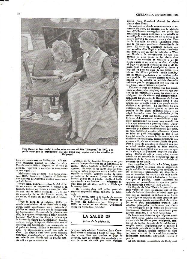 LAMINA 35005: Irene Dunne entre escenas del film Stingaree