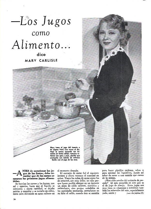 LAMINA 35043: Articulo de cocina con Mary Carlisle