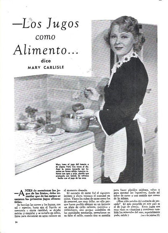 LAMINA 35043: Articulo de cocina con Mary Carlisle