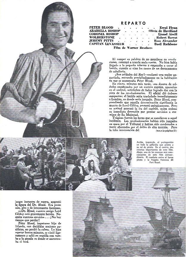 LAMINA 35035: Reparto del film Captain Blood
