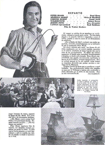 LAMINA 35035: Reparto del film Captain Blood