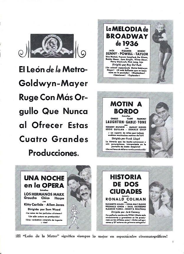 LAMINA 35030: Carteles de la Metro Goldwyn Mayer