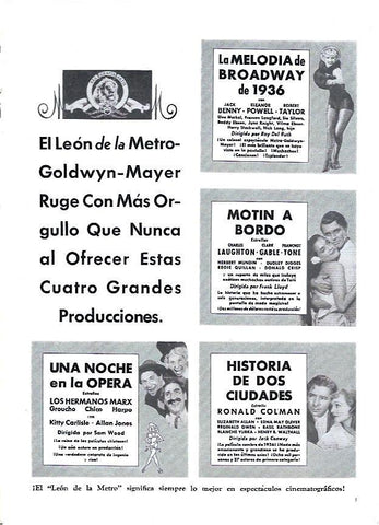 LAMINA 35030: Carteles de la Metro Goldwyn Mayer
