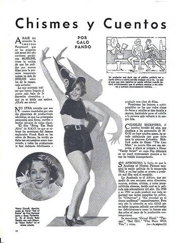 LAMINA 35099: Nancy Carroll tras filmar Son of Russia