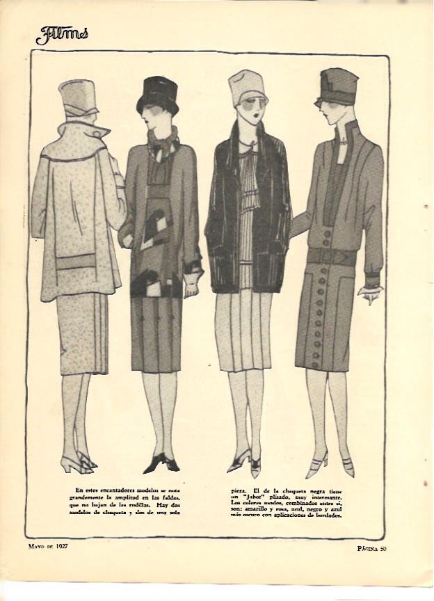 LAMINA 35155: Ilustracion de modelos de faldas
