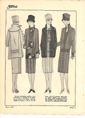 LAMINA 35155: Ilustracion de modelos de faldas