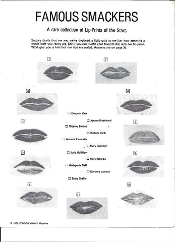 LAMINA 35193: Impresion de labios de varias actrices