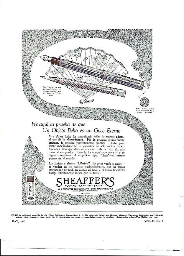 LAMINA 35177: Publicidad Plumas Sheaffer 