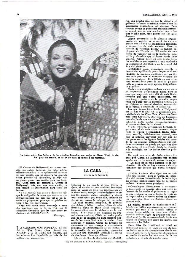 LAMINA 35119: Ann Sothern tras filmar Panic in the Air