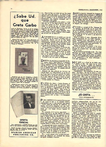 LAMINA 35112: Curiosidades sobre Greta Garbo