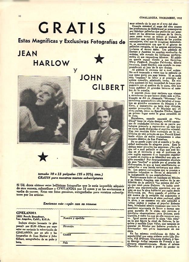 LAMINA 35111: Jean Harlow y John Gilbert