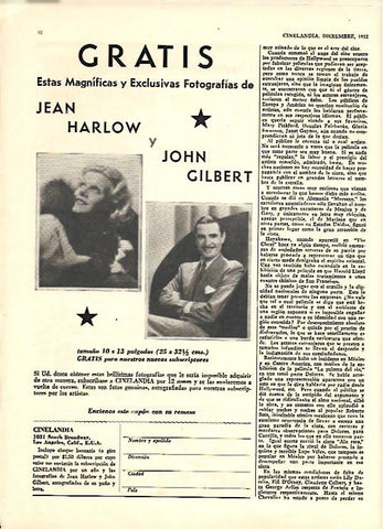 LAMINA 35111: Jean Harlow y John Gilbert