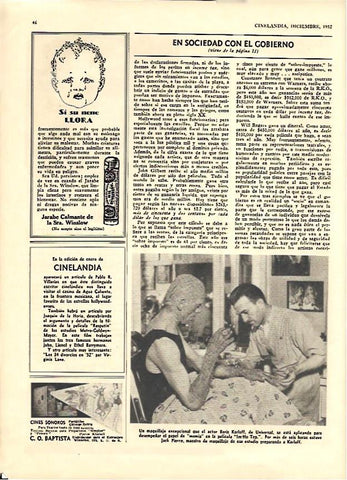 LAMINA 35108: Maquillaje del actor Boris Karloff para la pelicula ImHoTep