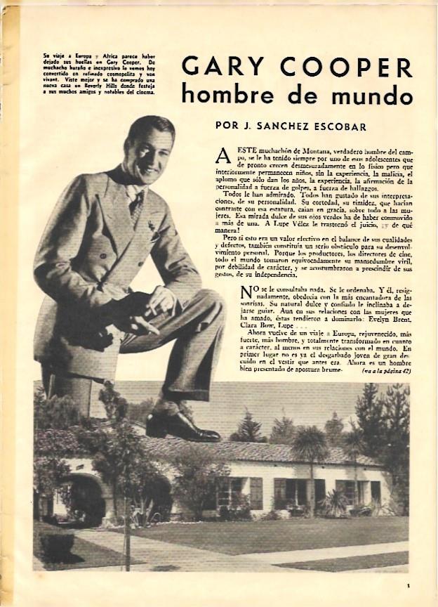 LAMINA 35102: El actor Gary Cooper