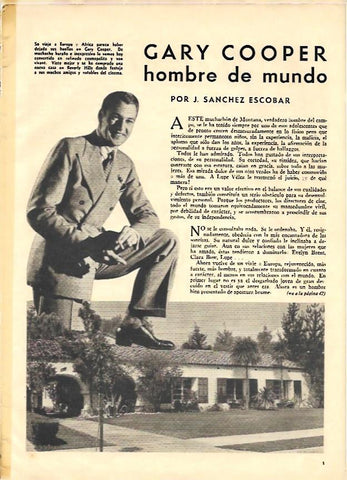 LAMINA 35102: El actor Gary Cooper