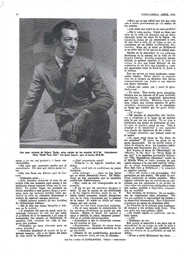 LAMINA 35123: Robert Taylor posando
