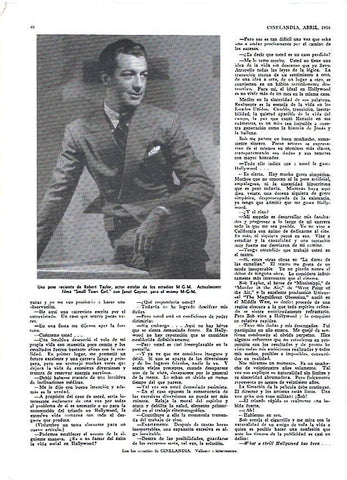 LAMINA 35123: Robert Taylor posando