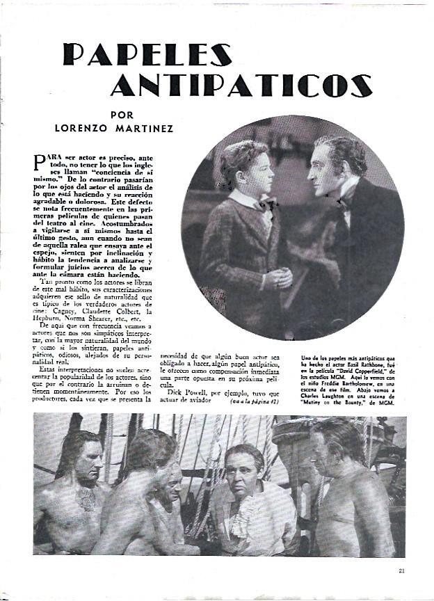 LAMINA 35144: Charles Laughton en una escena de Mutiny on the Bounty