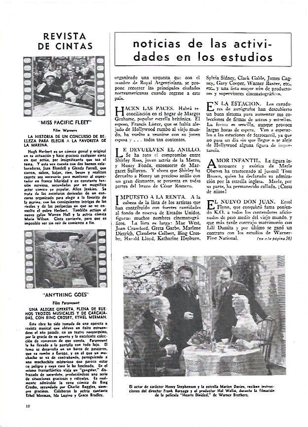 LAMINA 35138: Henrey Stephenson y Marion Davies durante la filmacion de Hearts Divided