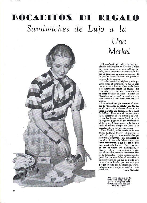 LAMINA 35130: Una Merkel preparando sandwiches