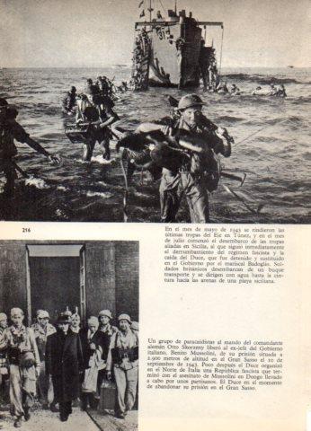 LAMINA V36562: Mussolini abandonando la prision en el Gran Sasso
