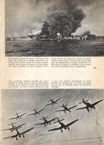 LAMINA V36551: Acorazado Almirante Graf Spee en llamas