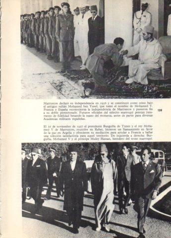LAMINA V36688: H. Burguiba, Mohamen V y principe Muley Hassan en Rabat 1957