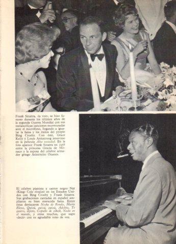 LAMINA V36724: Frank Sinatra junto a Grace Kelly en 1958 y Nat King Cole
