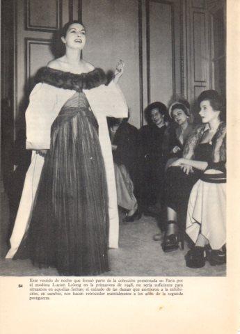 LAMINA V36652: Vestido de noche por Lucien Lelong 1948