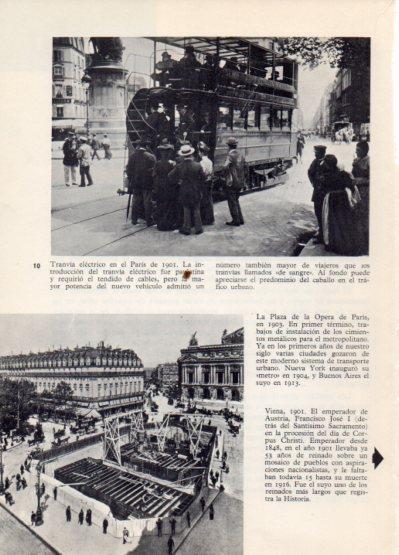 LAMINA V36362: Tranvia electrico 1901 y Plaza de la Opera 1903 en Paris