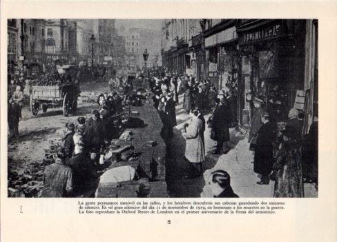 LAMINA V36402: El gran silencio en noviembre 1919 en Oxford Street, Londres