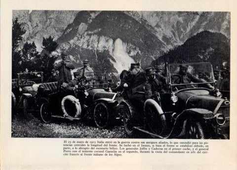 LAMINA V36391: Generales Joffre y Cardona y coronel Gamelin en los Alpes 