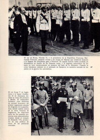 LAMINA V36388: Zar Nicolas II junto a R. Poincare en Peterhof