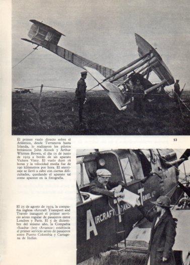 LAMINA V36381: John Alcock y Arthur Whitten en su Vickers Vimy 1919