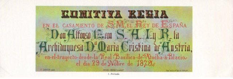 LAMINA V36298: Comitiva Regia casamiento Rey Alfonso XII y Dª Maria Cristina. Lamina 1 de 64