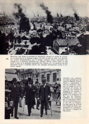 LAMINA V36406: Barcelona en la Semana tragica 1909 y Canalejas