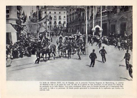 LAMINA V36408: Atentado en la boda de Alfonso XIII