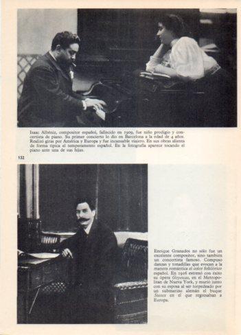 LAMINA V36419: Isaac Albeniz tocando el piano ante su hija