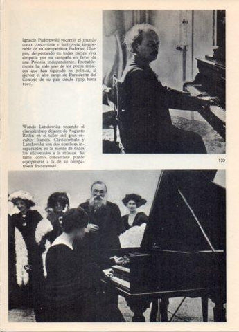 LAMINA V36420: Wanda Landowska tocando el clavicembalo ante Rodin