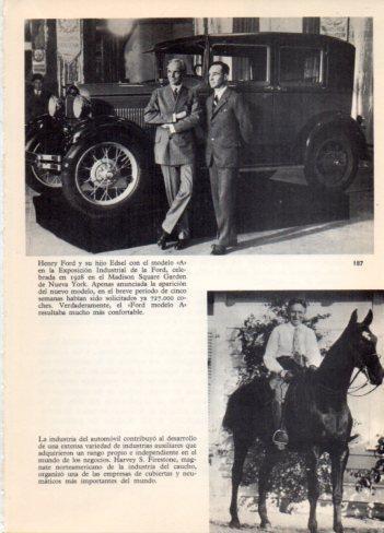 LAMINA V36447: Henry Ford e hijo junto al Ford modelo A