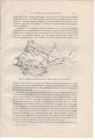 LAMINA V36987: Mapa de España hacia el año 500 a de J.C.