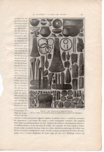 LAMINA V36983: Objetos de la Edad del Bronce de Ifre, Murcia