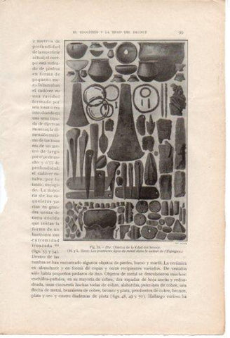 LAMINA V36983: Objetos de la Edad del Bronce de Ifre, Murcia